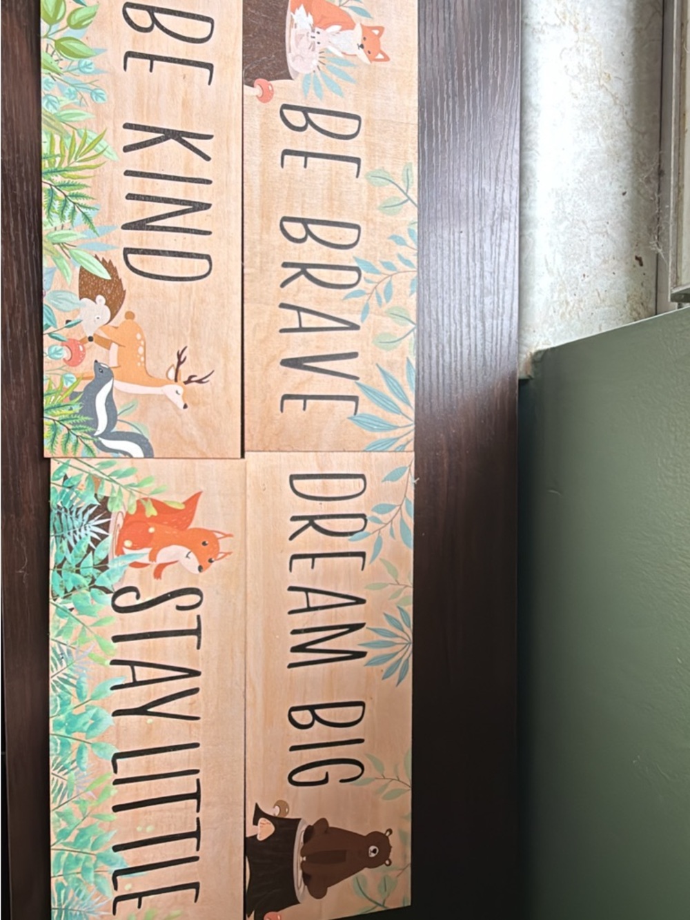 Woodland Nursery Wall Art Set - Be Kind / Be Brave / Dream Big / Stay Little